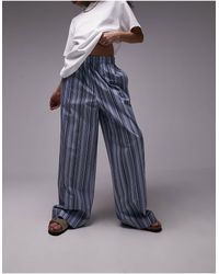 TOPSHOP - Straight Stripe Pull On Trouser - Lyst