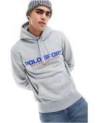 Polo Ralph Lauren - Sport capsule - sweat à capuche avec logo sur le devant - chiné - Lyst