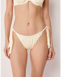Calzedonia - Shiny Satin Side-Tie Brief Bikini Bottoms - Lyst