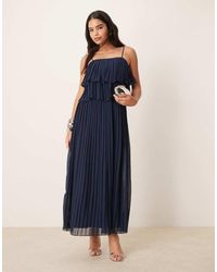 Vila - Pleated Ruffle Layer Cami Maxi Dress - Lyst