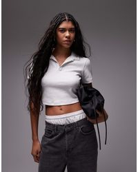 Nike - Essentials Cropped Polo Top - Lyst