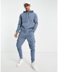 Mens Clothing Activewear gym and workout clothes Tracksuits and sweat suits ASOS Tracksuit With Oversized Sweatshirt And Tapered joggers in Natural for Men 