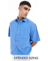 ASOS - Short Sleeve Boxy Oversized Cropped Shirt - Lyst