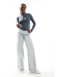 Pull&Bear - Polyamide Sculpt Keyhole Detail Long Sleeved Top - Lyst