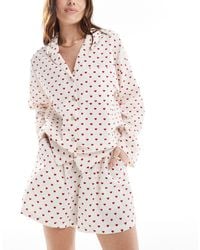 Lindex - – pyjama-shorts aus seersucker mit em herzmuster - Lyst