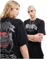 adidas Originals - Camiseta negra unisex con estampado gráfico gótico - Lyst