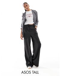 ASOS - Asos Design Tall Tailored Tie Waist Wide Leg Pants With Pleat Detail - Lyst