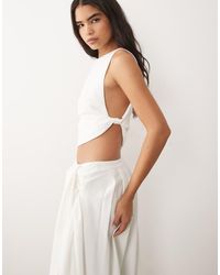 Missy Empire - Straight Neck Asymmetric Knot Side Detail Top Co-Ord - Lyst