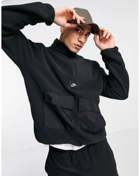 Air - Felpa nera a righe con zip corta da Uomo di Nike in Nero | Lyst