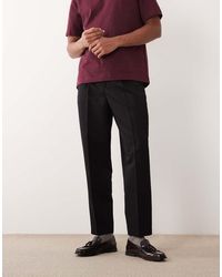 ASOS - Smart Pleated Relaxed Tapered Trousers - Lyst