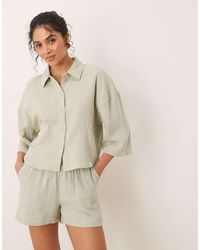 Jdy - Cropped Overhemd Van Kaasdoek - Lyst