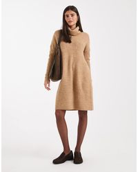 ONLY - Roll Neck Knitted Mini Jumper Dress - Lyst