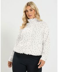 Yours Clothing - Polka Dot Funnel Neck Bomber Jacket - Lyst