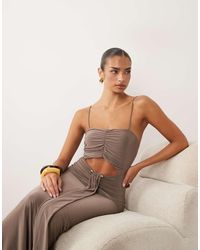 ASOS - Slinky Ruched Maxi Dress With Cut Out And Trim - Lyst