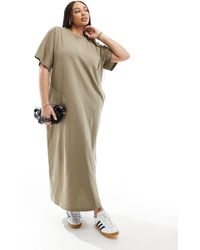ASOS - Curve Premium T-shirt Maxi Dress With Pockets - Lyst