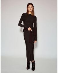 Pull&Bear - Soft Draped Midi Dress - Lyst