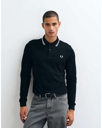 Fred Perry - Long Sleeve Twin Tipped Polo Shirt - Lyst