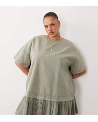 ASOS - Asos Design Curve Hybrid T-shirt Mini Dress - Lyst
