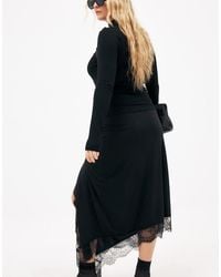 NA-KD - Asymmetric Lace Midi Skirt - Lyst