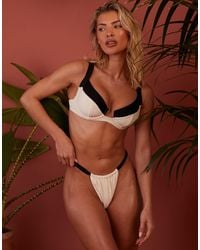 Wolf & Whistle - X Emily Hughes Fuller Bust Ruched Side Contrast Bikini Bottoms - Lyst