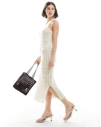Vero Moda - Crochet Knit Midi Tank Dress - Lyst