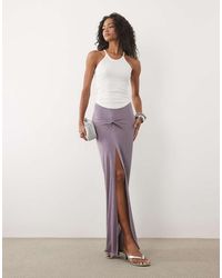 Miss Selfridge - Glitter Knit Twist Detail Maxi Skirt - Lyst