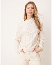ASOS - Off Shoulder Fold Detail Long Sleeve Top - Lyst