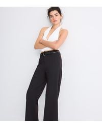 Stradivarius - Tall Flowing Straight-Leg Smart Trousers With Belt - Lyst