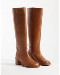 ASOS - Clyde Round Toe Pull On Knee Boots - Lyst