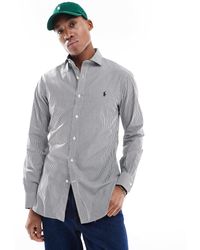Polo Ralph Lauren - Icon Logo Estate Collar Slim Fit Stripe Poplin Smart Shirt - Lyst