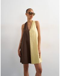 topshop tech mini trapeze dress in buttermilk Topshop - Mini Dress - Women - Cotton - 8 US