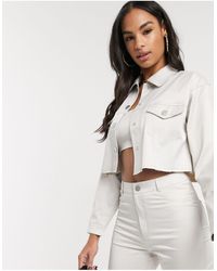 ASOS Satijnen Cropped Utilitiy Jack Met Onafgewerkte Zoom, Combi-set - Meerkleurig