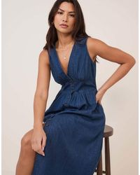 Nobody's Child - Denim Sleeveless Starlight Midi Dress - Lyst