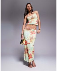 ASOS - Gonna Lunga Sinuosa Con Stampa A Fiori - Lyst