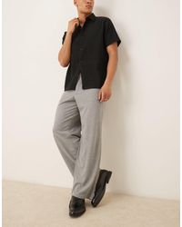 ASOS - Wide Leg Smart Trousers With Double Pleat - Lyst