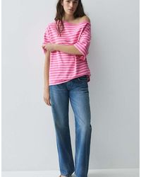Pull&Bear - Asymmetric Short Sleeve T-shirt - Lyst