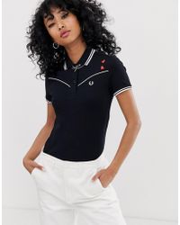 Fred Perry X Amy Winehouse Foundation Embroidered Heart Polo - Black