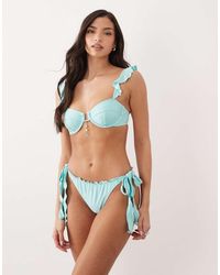 South Beach - Tieside Bikini Bottom With Frill Detail - Lyst