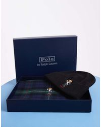 Polo Ralph Lauren - Bear Print Scarf And Beanie Gift Set - Lyst