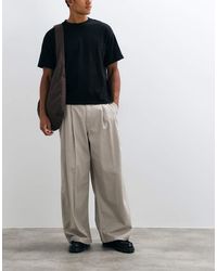 Weekday - Oversized Wide Leg Chino Trousers With Front Pleats - Lyst