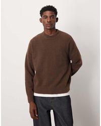 ASOS - Oversized Brushed Knitted Crew Neck Jumper - Lyst