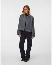 Vero Moda - Siri Spread Collar Double Breasted Short Jacket - Lyst