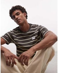 Stan Ray - Camiseta A Rayas Negras Y Blancas De Manga Corta Con Bolsillo-Negro - Lyst