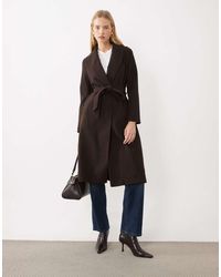 New Look - Longline Belted Coat - Lyst