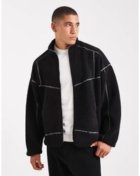 Only & Sons - Full Zip High Neck Contrast Stitch Fleece - Lyst