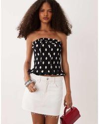 ASOS - Shirred Tie Front Bandeau - Lyst