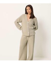 PixieGirl - Petite Textured Wide Leg Trousers - Lyst