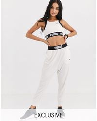 puma exclusive oversized organic cotton rainbow sweatshirt in black