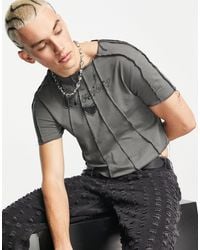 Collusion - Seam Detail Crop T-shirt With Front Print - Lyst