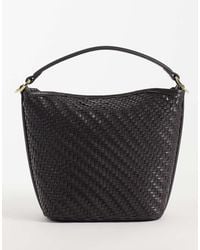 Mango - Kleine Geweven Bucket Tas - Lyst